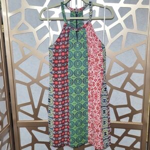 NWOT LAUNDRY BY SHELLI SEGAL Patchwork Multi Print Dress